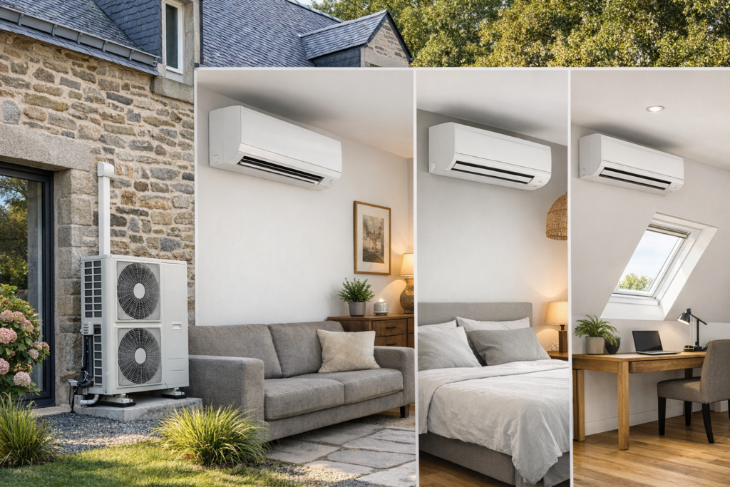 installation d'un PAC air/air Tri-split réversible à La Roche-Bernard